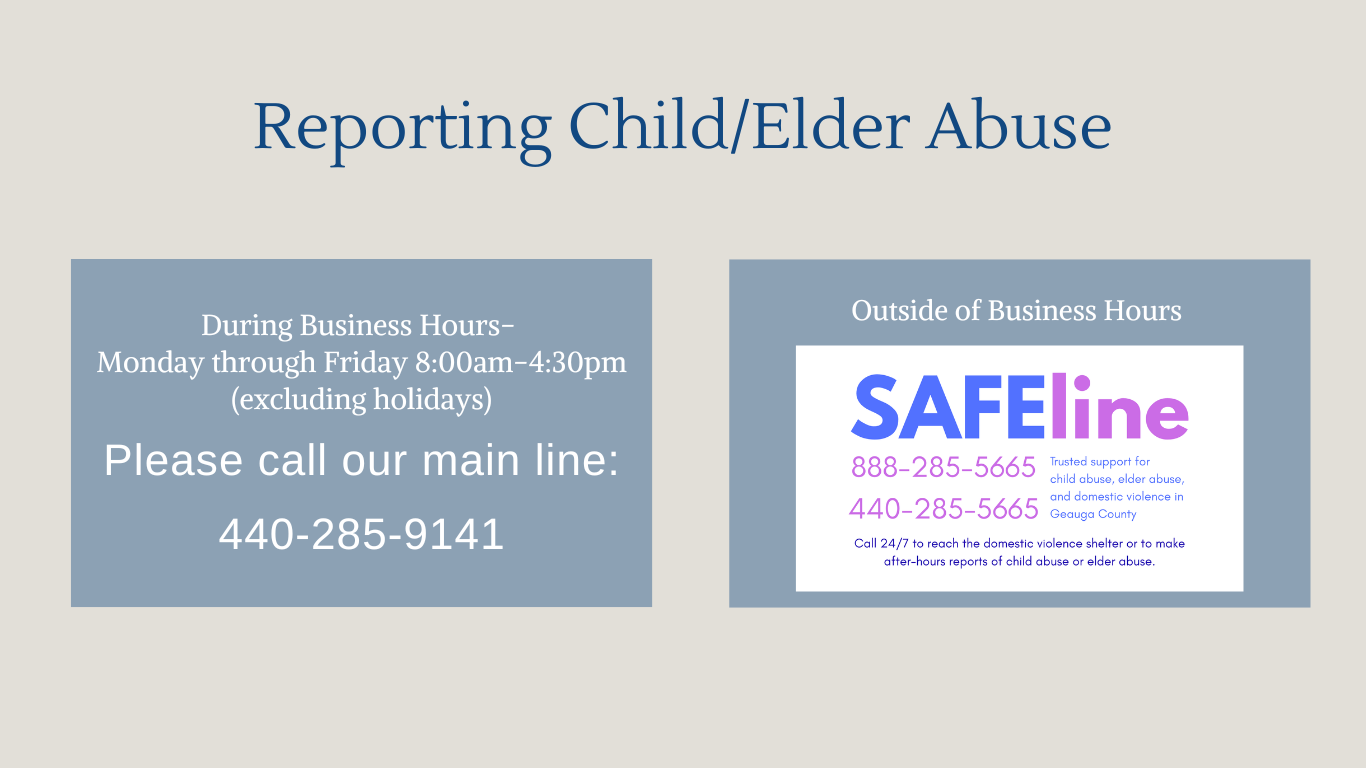 Reporting Child/Elder Abuse